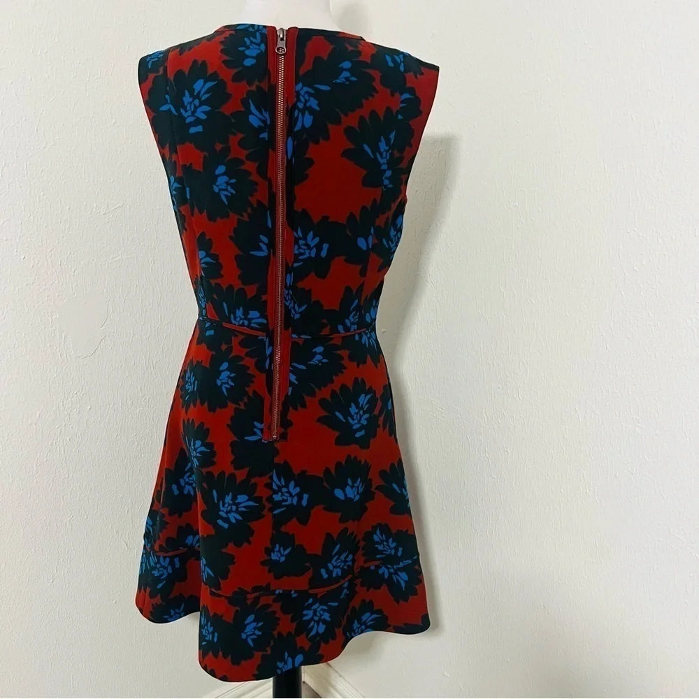 J Crew Women’s Size 6 Sleeveless Lined Floral Mini Dress - Maroon and Blue EUC